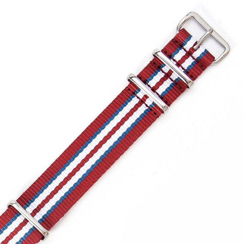 7-color red - steel color buckle