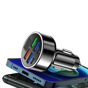 6 in 1マルチポートデジタルディスプレイサポート超高速充電カーチャージャーUSBタイプcカーチャージャー高速充電 - Product Image 1