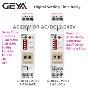 GEYA-relé de temporizador de ajuste Digital, GRT8-K, CA, CC, 12V, 24V, 220V, 230V, relé de encendido y apagado multifunción, novedad - Product Image 6