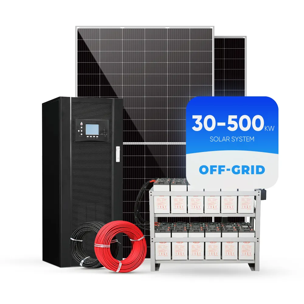 SunEvo Système d'énergie solaire hors réseau 30Kw 50Kw 100kw 48V Batteries de stockage Systèmes d'énergie solaires