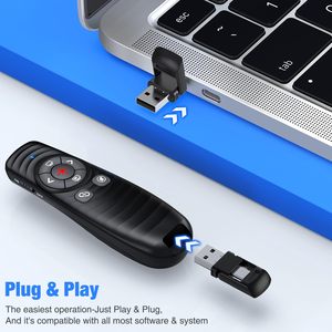 Clicker di controllo remoto presentatore Wireless 2-in-1 USB tipo C presentazione Powerpoint clicker con puntatore laser telecomando per mac - Product Image 6