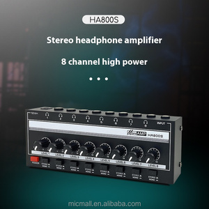 Amplificador de auriculares de monitoreo de 8 canales HA800S, distribuidor de señal de amplificador de auriculares, monitoreo ESTÉREO