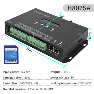 H807SA 8CH <strong>WS2811</strong> WS2812B Art-Net <strong>DMX512</strong> SPI <strong>LED</strong> <strong>Controller</strong> WS2812 WS2813 WS2815 APA102 Pixel <strong>LED</strong> <strong>Controller</strong> DC5-24V - Product Image 3