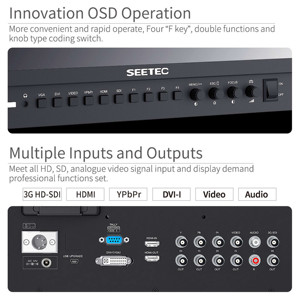 SEETEC Factory 17,3 Pro Broadcast Field Monitor pulgadas FHD diseño de aluminio, HDMI/3G-SDI/componente/entradas compuestas, - Product Image 4