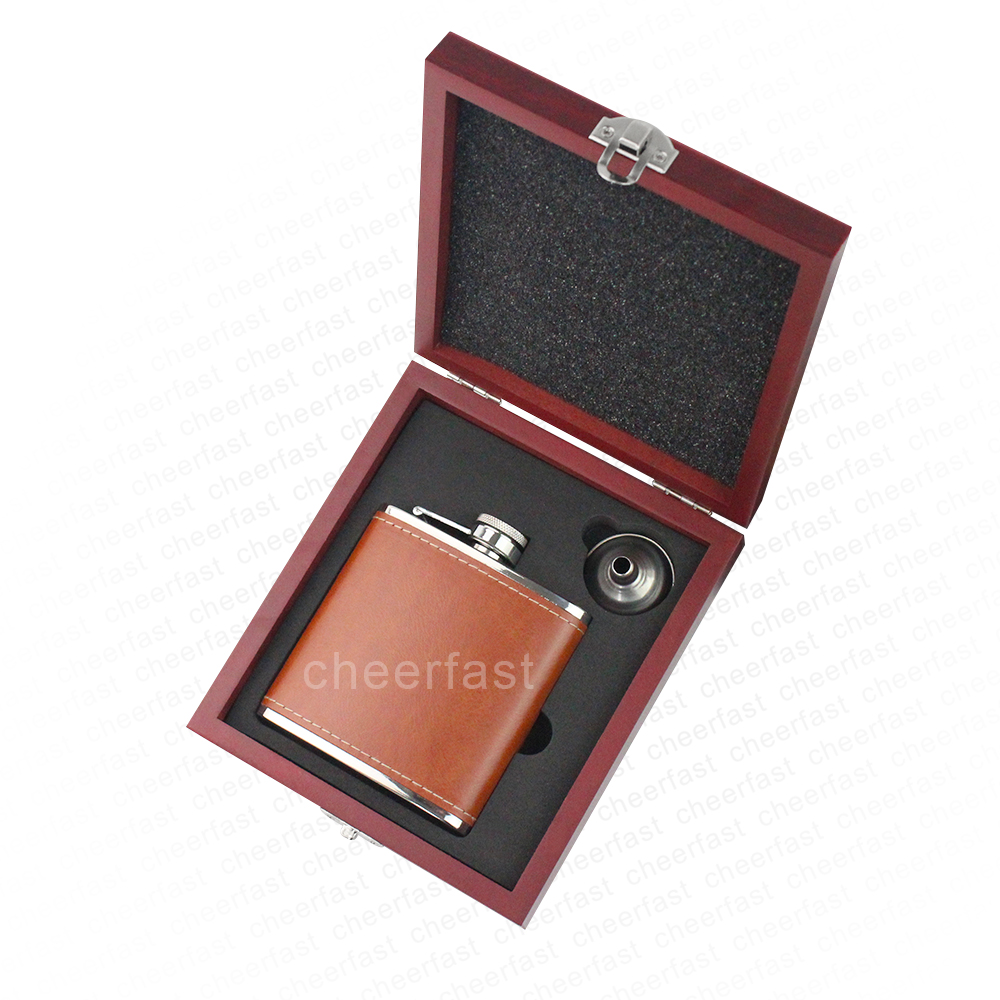 Fiaschetta in pelle PU marrone