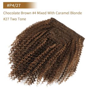 卷发接发真人发黑色女性天然发夹接发3C 4深色至棕色 - Product Image 4
