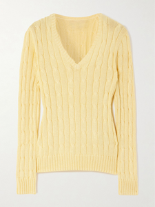 Pull côtelé en tricot torsadé décontracté pour femmes Pull en coton à manches longues pour l'hiver - Product Image 2