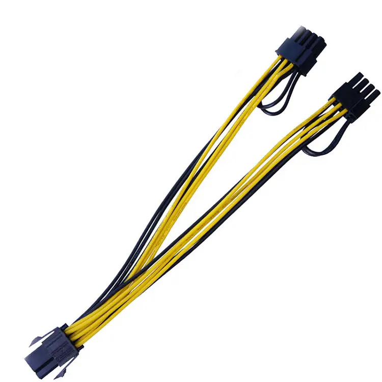 High Quality GPU Power 18AWG 6 Pin Female to 8 Pin  6+2  Male PCIE Power Cable for CPU Video Card