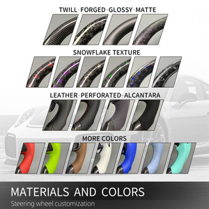 <span class=keywords><strong>BMW</strong></span> G serisi için 2 3 4 <span class=keywords><strong>5</strong></span> 6 7 8 serisi ID6 ID7 özelleştirilmiş araba aksesuarları karbon Fiber direksiyon delikli deri