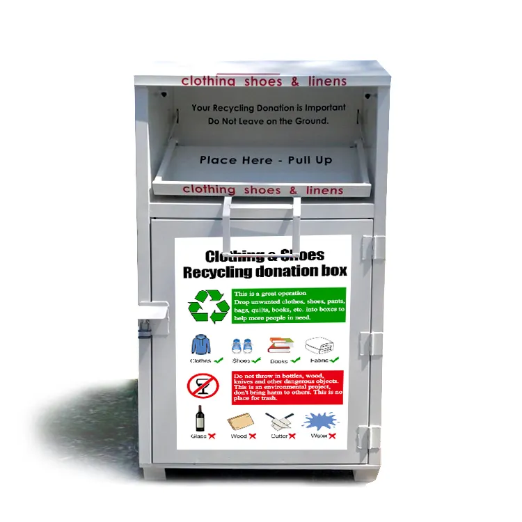on stock ready to ship used clothes container donate clothes bin old clothes recycling bin