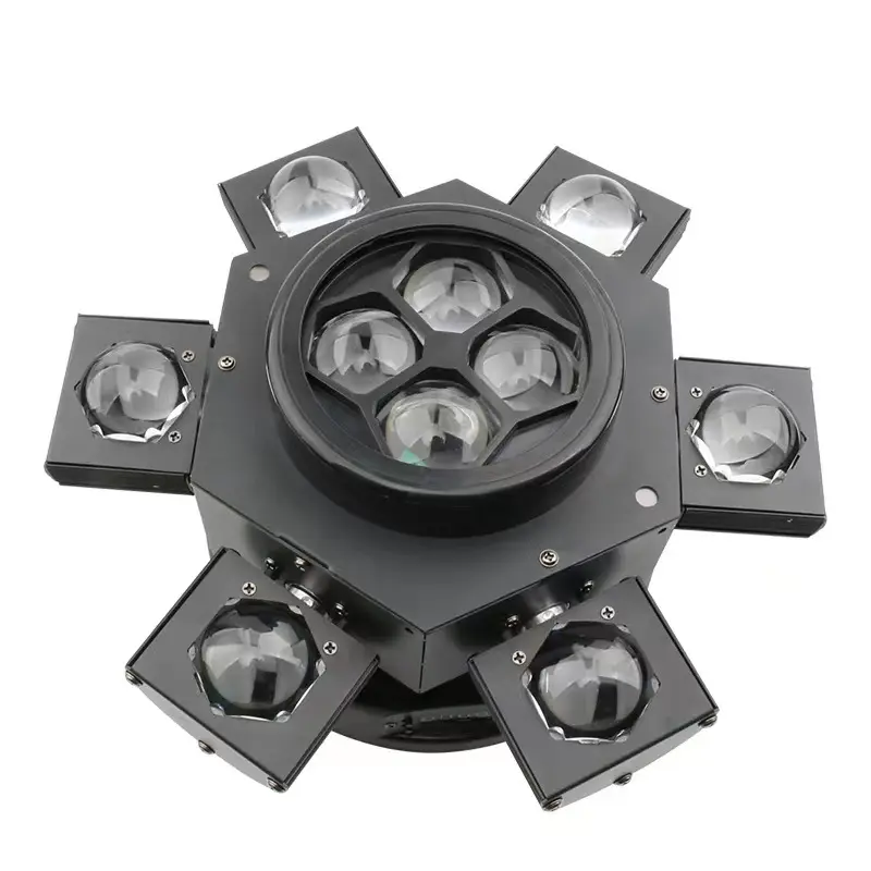 6 cabezas LED Coloridas luces láser con cabeza móvil DJ discoteca luces de escenario intermitentes giratorias controladas por sonido