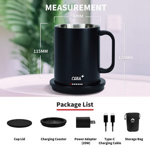 CERA + ถ้วยทำความร้อนอัจฉริยะ,แก้วอัจฉริยะควบคุมอุณหภูมิ SS304 14ออนซ์ - Product Image 5