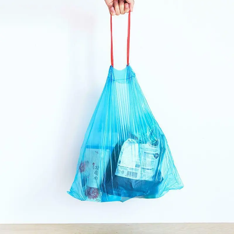 Portable épaissi 45*50cm sac à ordures cordon fermeture cuisine poubelle sac en plastique