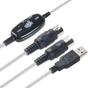 USB a MIDI Cable convertidor de Cable 2 en 1 PC a la música Estudio de interfaz de teclado de Cable macho controlador de adaptador de Cable