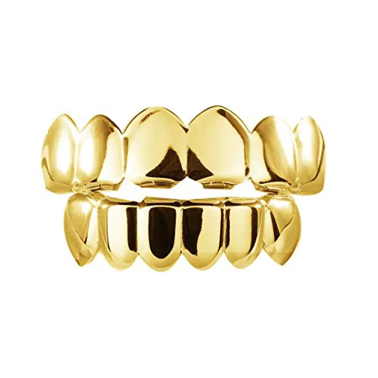 Grillz de dentes de ouro personalizado, atacado de fábrica, para grelhas de dentes de hip hop