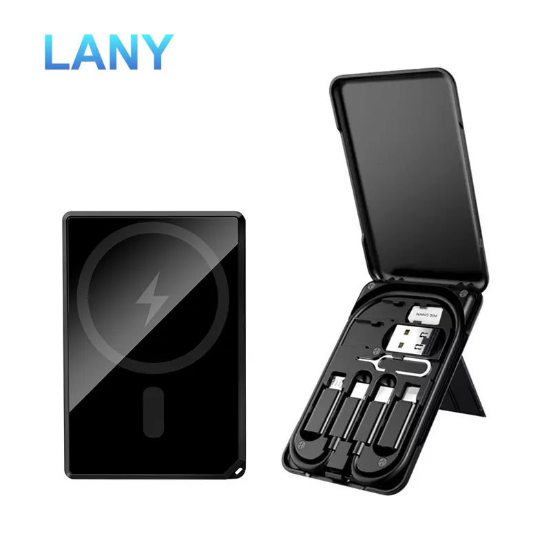 LANY xách tay từ sạc không dây với khả năng sạc nhanh 5000mAh ngân hàng điện cho gói pin cho iPhone