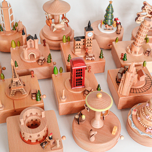 לוגו מותאם אישית תא יומן עץ תיבת מוסיקה טהור מלודיה נסיכת הטירה נסיכה עבור מתנת חג ילדים - Product Image 3