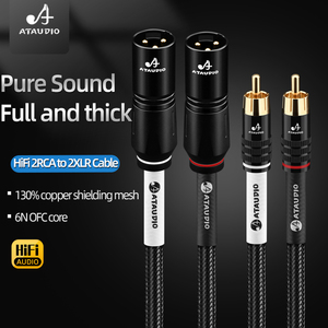 Para ATAUDIO OFC RCA XLR Altavoz Monitor Cable de audio Dual macho a Dual macho/hembra enchufe para mezclador y micrófono - Product Image 4