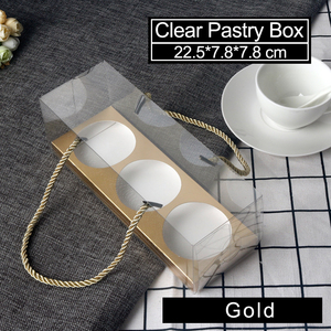 3 kavite Cupcake kutusu şeffaf PET şeffaf pasta küçük pişirme kutusu taşınabilir kek kutusu - Product Image 4
