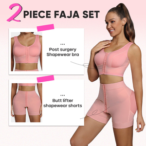 Bán Buôn <span class=keywords><strong>2</strong></span> Mảnh Máy Ép Đặt Tummy Kiểm Soát Cắt Bỏ Ngực Shapewear BBL Ngắn Giai Đoạn <span class=keywords><strong>2</strong></span> Bài Phẫu Thuật Colombia Fajas De Para Mujer - Product Image 5
