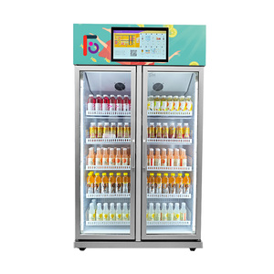Okulda satış ticari meşrubat dolum makinesi buzdolabı ekran kullanımı için otomat dik buzdolabı soğutucu tek cam kapı - Product Image 2