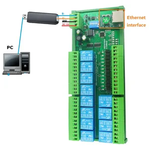 Módulo de interruptor de relé 2 en 1 12 DIO Ethernet/RS485 Modbus RTU controlador de red TCP/IP placa de expansión PLC