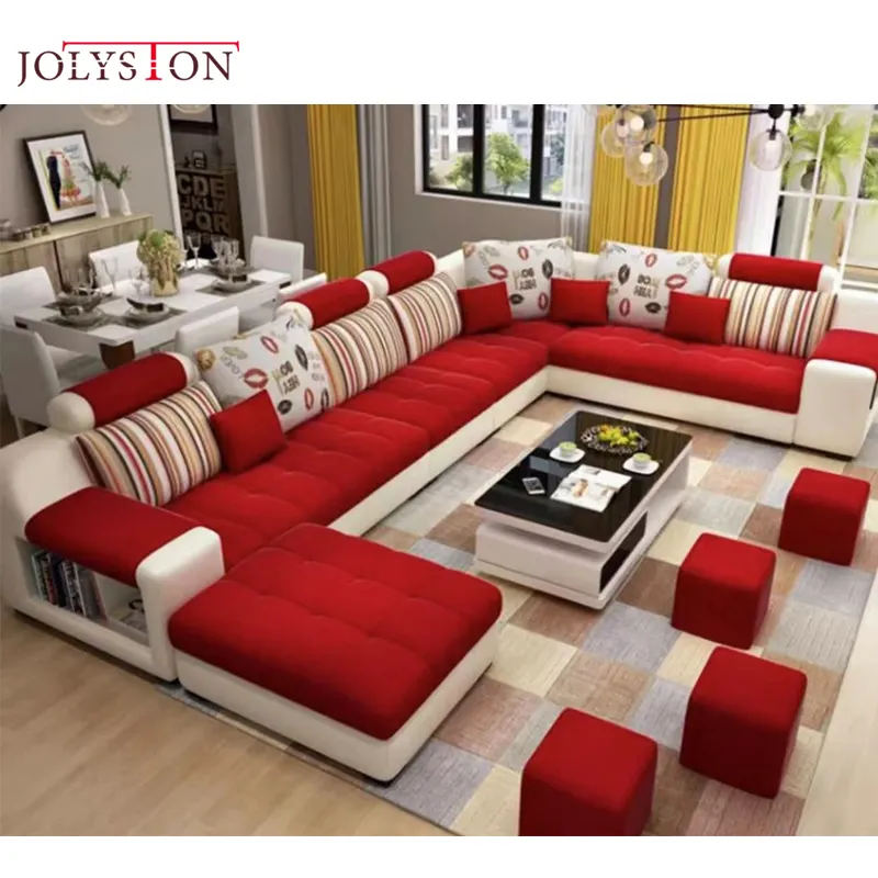 Divano ad angolo in pelle italiana di lusso divano componibile a forma di L per soggiorno di mobili
