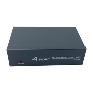 Divisor de audio y vídeo FJGEAR de 4 puertos, 1 entrada y 4 salidas, divisor AV de cuatro puertos (CVBS), ancho de banda plug and play, divisor AV HD de 250MHz