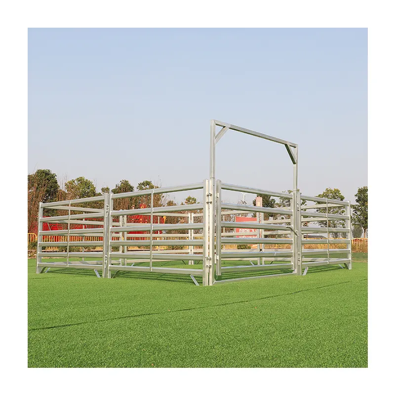 Panneaux de clôture de corral en métal galvanisé et enduit de poudre bon marché pour vaches/moutons/bovins/chevaux/fermes