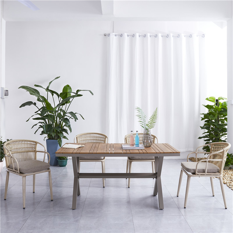 4 chairs-15080 cm plastic-wooden long table