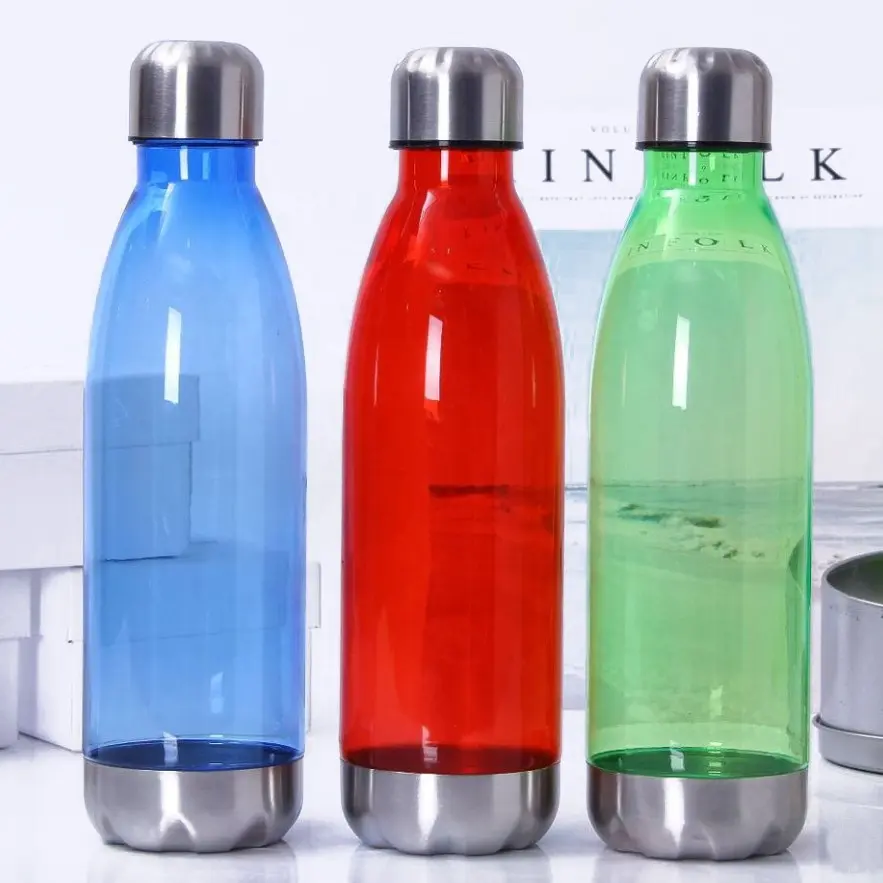 투명 슬림 플라스틱 물병 BPA 무료 트라이탄 보스 콜라 물병