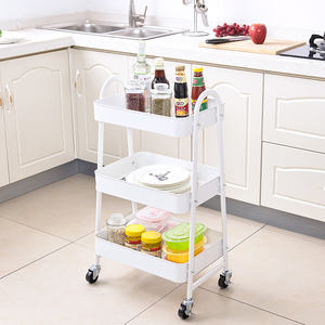 Hot Sell Rolling 3 Tier Utility Storage Cart Near Me 4 Wheel Lockable Storage <strong>Trolley</strong> with <strong>100</strong>% Safety - Product Image 2