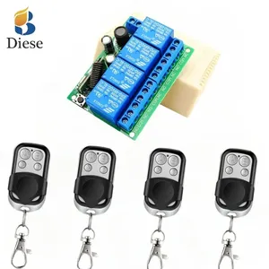 ユニバーサルワイヤレスリモコンリレーDC 6 ~ 30V 4CH RF433Mhz家庭用レシーバーガレージゲートドアTVラジオコントロール - Product Image 1