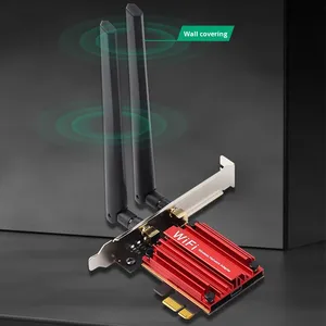 Tarjeta de red inalámbrica PCIE de escritorio de alta velocidad de doble banda Win/Linux con receptor Wifi Gigabit AX210 incorporado para portátiles - Product Image 4
