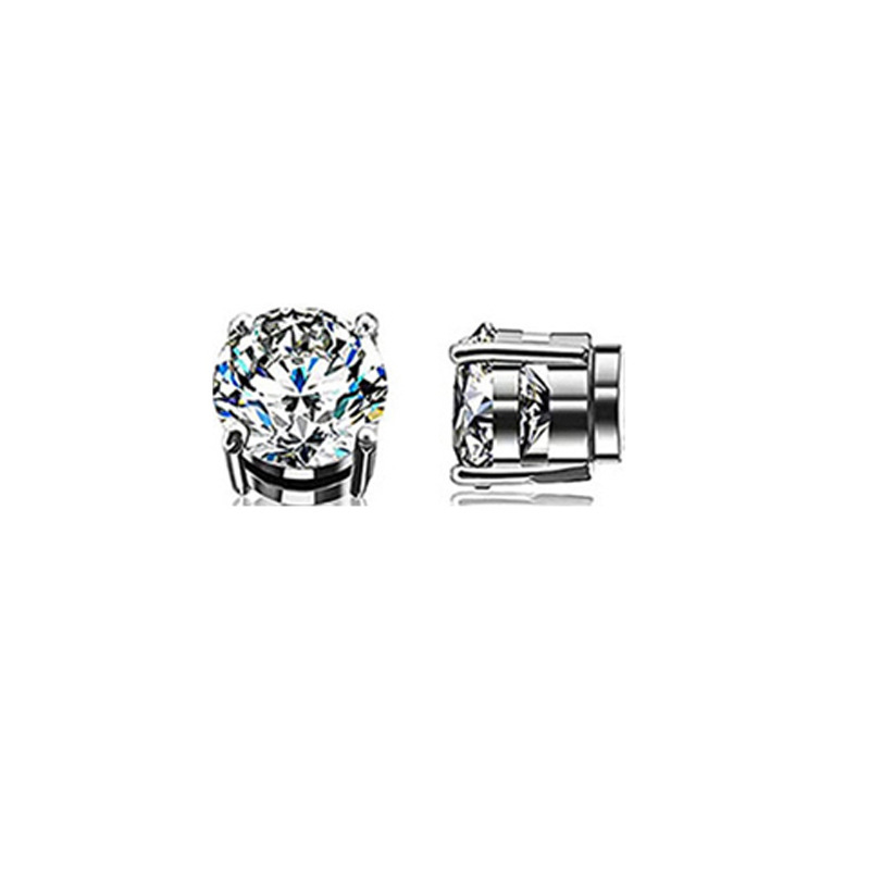 1 pair of 6mm steel color zirconia