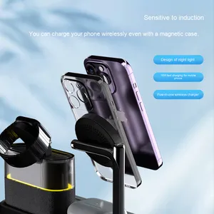 ที่ชาร์จแบบแม่เหล็กไร้สายพร้อมนาฬิกาปลุก QC3.0 30W ไฟกลางคืนสำหรับ Apple สำหรับ Huawei สำหรับโทรศัพท์ Xiaomi Type-C พอร์ต - Product Image 4