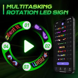 2 adet dinamik şeytan gözler LED Panel ekran 59.5*12 akıllı kaydırma mesaj yumuşak LED animasyon yeni esnek araç ön camı ışık - Product Image 5