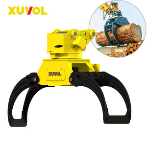 XUVOL Forestry Equipment <strong>Timber</strong> Clamp Wood Grab Hydraulic Log Grapple Bunching Grapple with 360&deg; Continuous Full Rotation - Product Image 1