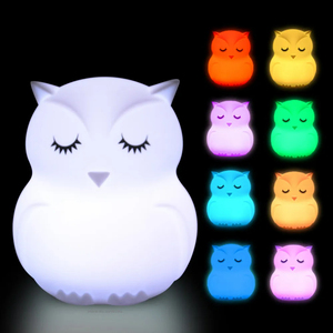 CSLIDO Touch <strong>Sensor</strong> Remote Control LED Night <strong>Light</strong> 9 Colors Dimmable <strong>Timer</strong> Rechargeable Silicone Night Lamp - Product Image 2