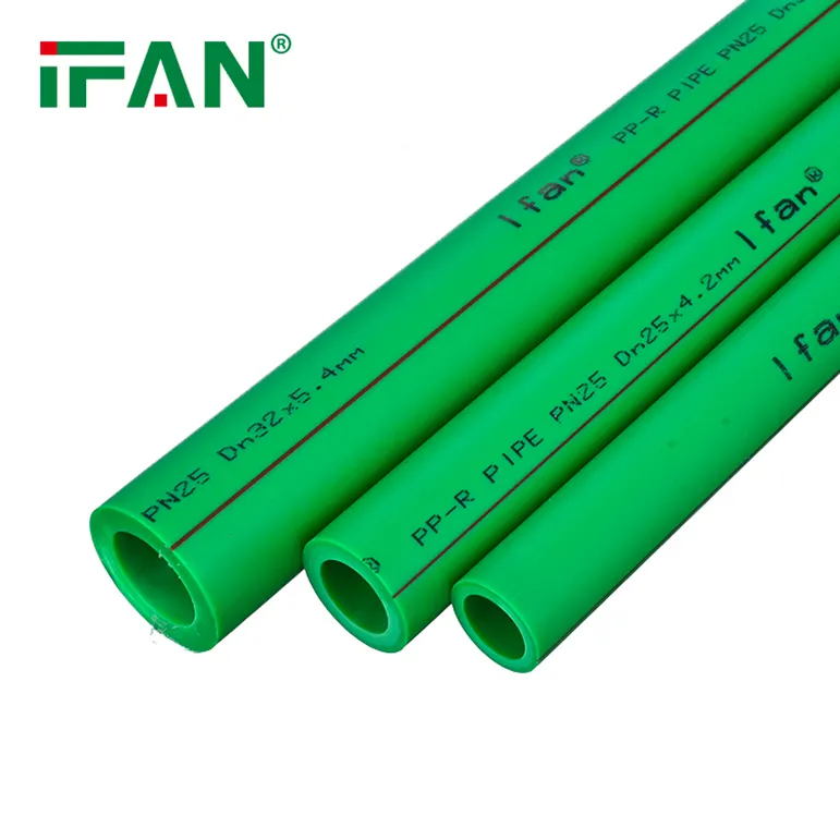 IFAN ucuz fiyat PPR saf borular su tüpü sıhhi tesisat 20-160MM yeşil plastik PPR boru