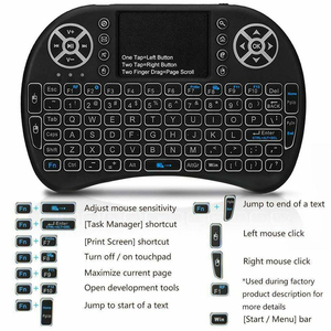 X I8 Mini <strong>Wireless</strong> <strong>Keyboard</strong> with Touchpad and LED Backlit with USB Receiver Remote 2.4G for ResTberry LG TV Box Android PC - Product Image 4