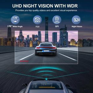 3英寸高清汽车黑匣子，带4K Wifi前后仪表板摄像头ADAS 4k三镜头汽车行车记录仪 - Product Image 5