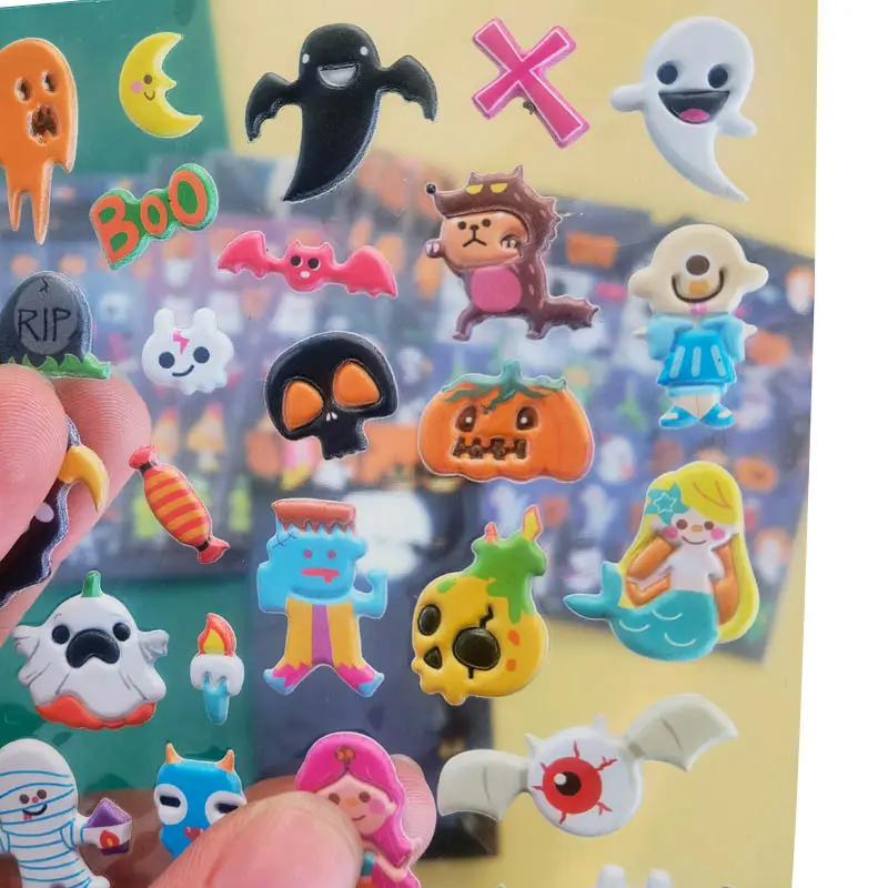 Día Internacional del Niño Fábrica Impresión personalizada 3D Hinchado Pegatina Burbuja Pegatina de dibujos animados para niños