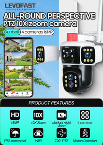 LEVOFAST 4MP Wifi 10X光学变焦安全摄像机8MP 16MP无线四镜头三屏闭路电视PTZ摄像机 - Product Image 2