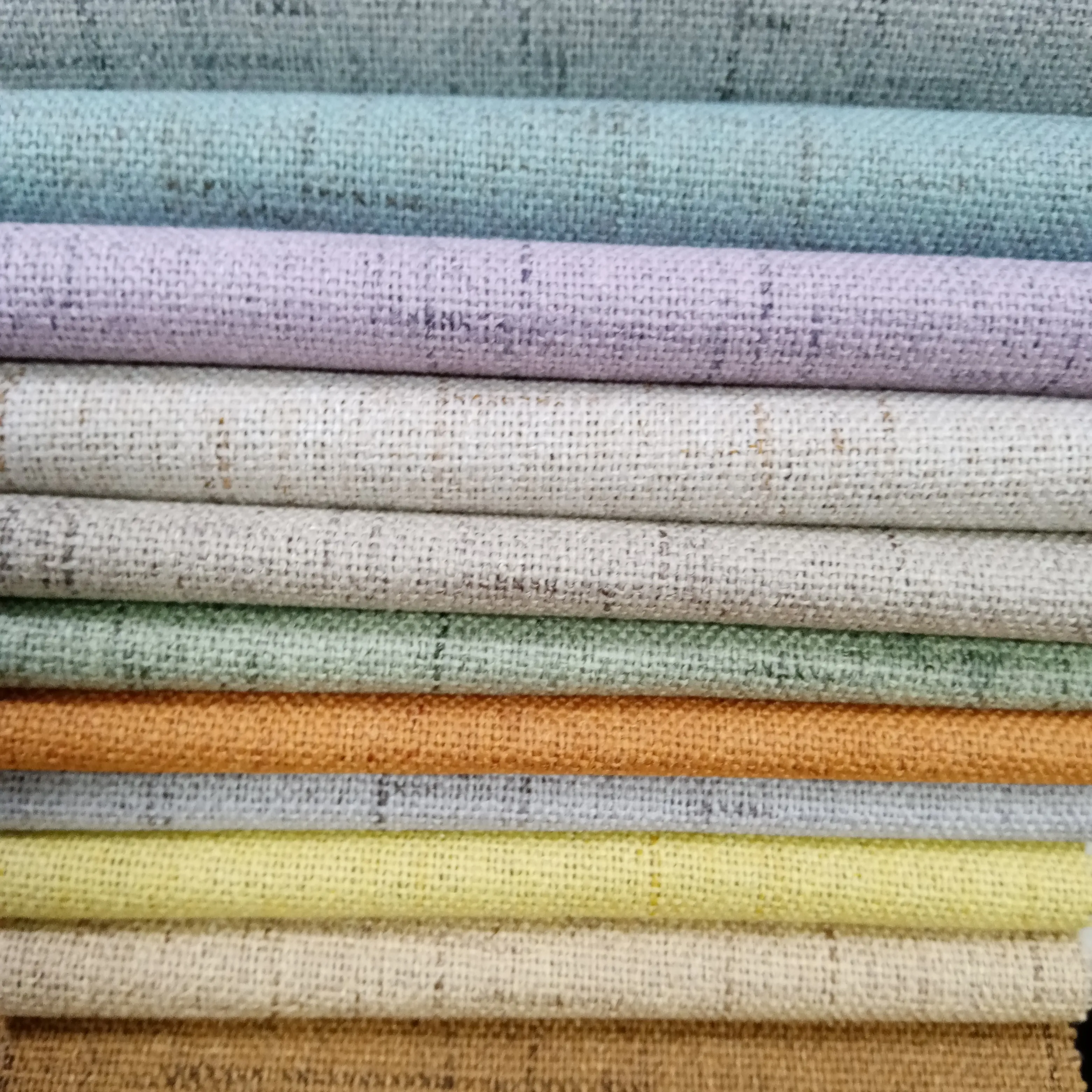 Großhandel hochwertige Kunst leinen 100% Verdunkelung vorhang Stoff Textil Vorhang Stoff beschichtung