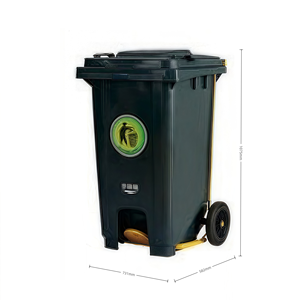 240L Open Top Two-Wheel Mobile Plastic Waste <strong>Container</strong> for Sanitation <strong>Garbage</strong> <strong>Built</strong>-<strong>In</strong> Induction Storage Bucket
