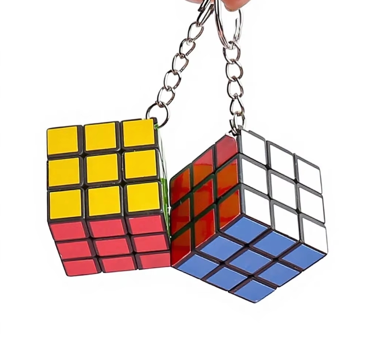 Cubo di Rubik nero con portachiavi