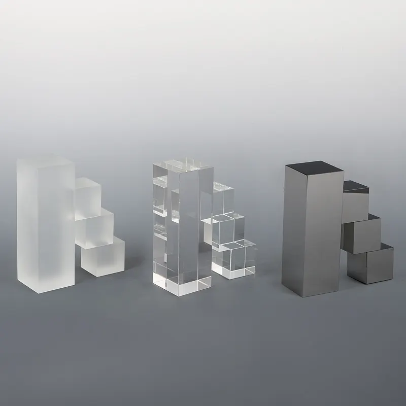 Moderne Decor Minimalistische Unieke Trap Vorm Art Decoration Crystal Home Office Boek Eindigt