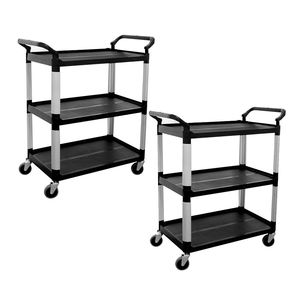 DB SOGA 2X 3-Tier Black Food <strong>Trolley</strong> with Wheels Convenient Hand Cart &amp; <strong>Trolley</strong> - Product Image 6