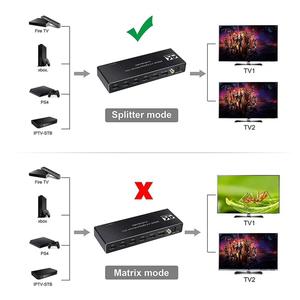 4K 4x2 conmutador divisor 4 Entrada 2 interruptor de salida con arco R/L 3,5mm Aux 60hz Coaxial SPDIF Audio Extractor